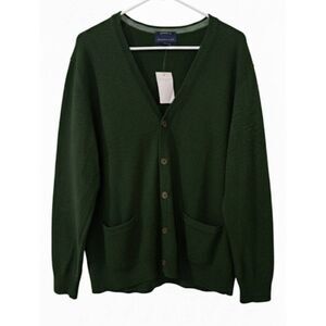 Lands End Womens Large classic everday army green Sweater 100% PIMA cotton